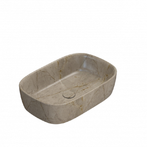 Washbasin GENESIS | on board | 600 x 400 x 150 mm | Brown guilloche mattte