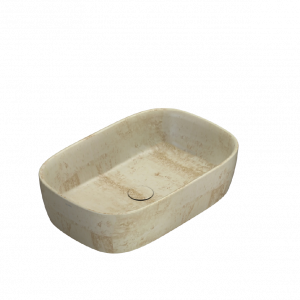 Washbasin GENESIS | on board | 600 x 400 x 150 mm | Travertine mattte