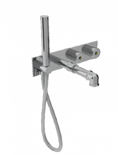 Concealed lever mixer Shower and bath fixture 5th AVENUE, gold