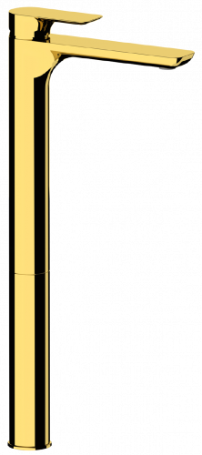 Umývadlová batéria INFINITY bez uzáveru výpusti | stojančeková páková | vysoká XXL | zlatá lesk
