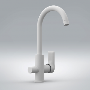 Sink faucet Infinity lever with spray jet | white mattte