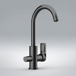 Sink faucet Infinity lever with spray jet | chrome black ground