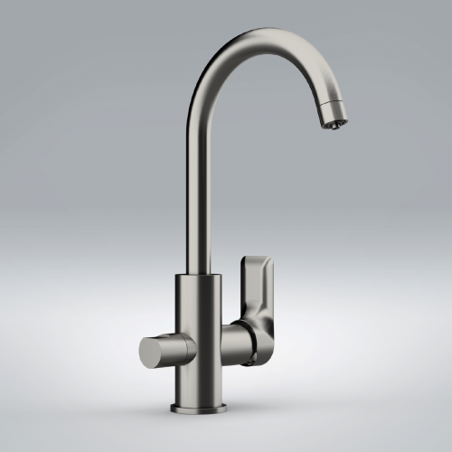 Sink faucet Infinity lever with spray jet | brushed nickel gloss