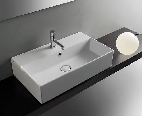 T-EDGE washbasin 610 x 370 x 140 | White gloss