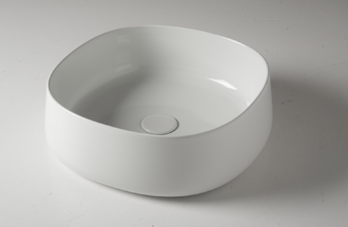 Sinks JUMPER 420 x 420 x 150 mm | vessel sinks | curved | White gloss