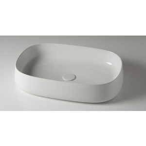 Sinks JUMPER | 600 x 400 x 130 mm | vessel sinks | curved | White gloss