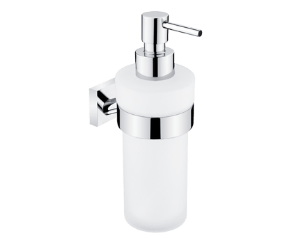 Soap dispenser with a cup of Keira collection - frosted glass | chrome