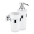 Hygienic set Keira (soap dispenser and cup holder with cup) | chrome