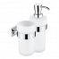 Hygienic set Keira (soap dispenser and cup holder with cup) | chrome