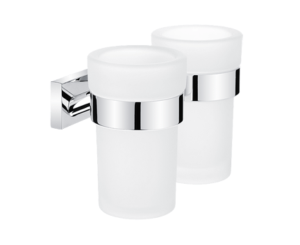 Keira  double tumbler holder with glass tumblers | chrome