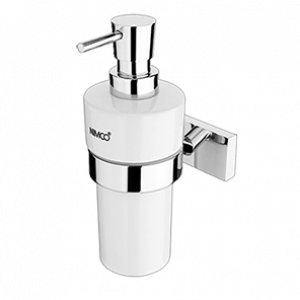 Soap dispenser with ceramic bowl Keira | chrome