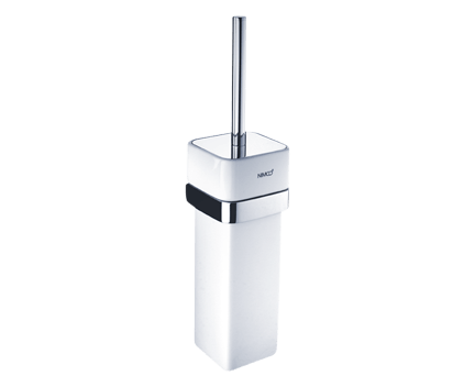 Toilet brush with a ceramic vessel Kibo | chrome