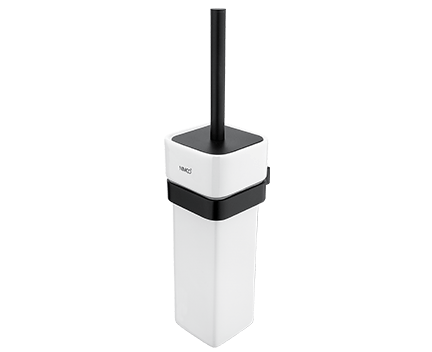 Toilet brush with a ceramic vessel Kibo | black matte