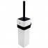 Toilet brush with a ceramic vessel Kibo | black matte