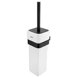 Toilet brush with a ceramic vessel Kibo | black matte