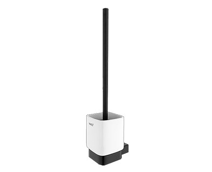 Toilet brush with a ceramic vessel Kibo | black matte