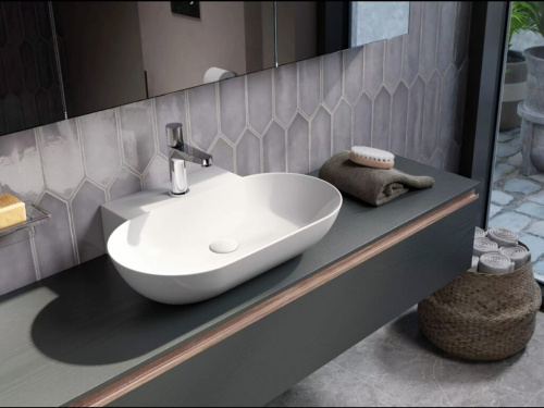 Countertop or wall-hung basin LAKE | 570 x 400 x 130 | white