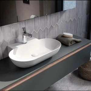 Countertop or wall-hung basin LAKE | 570 x 400 x 130 | white