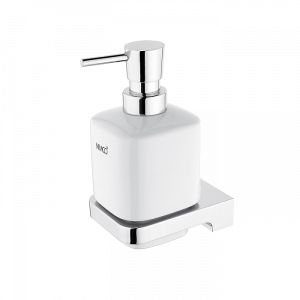 Soap dispenser with ceramic bowl Maya | chrome