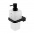 Soap dispenser with a cup of Maya collection - frosted glass | black matte