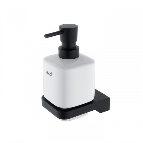 Soap dispenser with ceramic bowl Maya | black matte