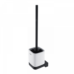 Toilet brush with a ceramic vessel Maya | black matte