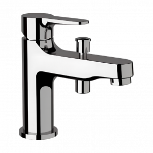 Single-lever bath mixer with diverter | brushed nickel gloss