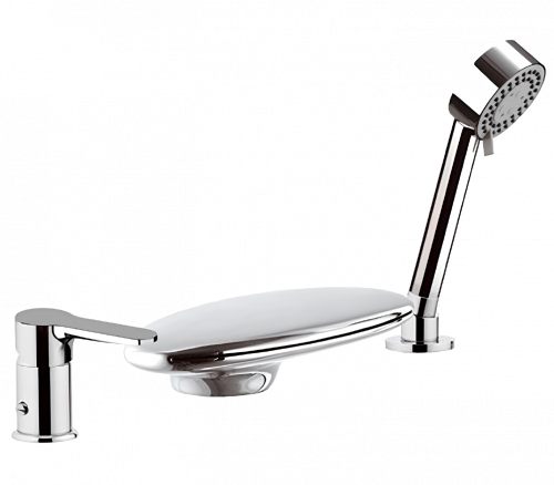 Shower and bath faucet WINNER, triple element lever mixer | white mattte