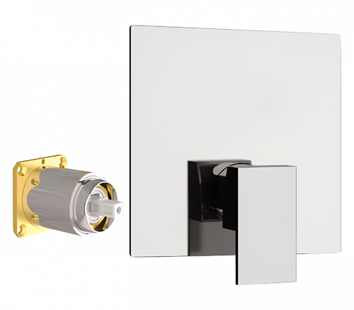 Concealed module Q-DESIGN | one - way lever upper part | brass gloss