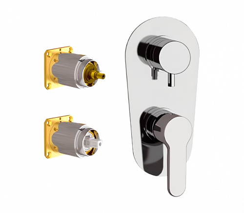 Concealed module WINNER upper part lever three - way | white mattte