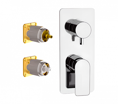 Concealed module INFINITY upper part lever three - way | brushed nickel gloss