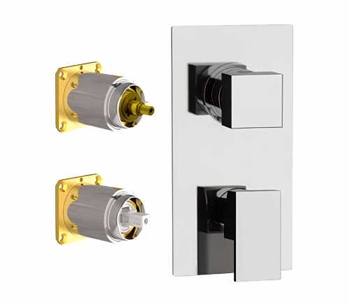 Concealed module Q Design | upper part lever three - way | white mattte