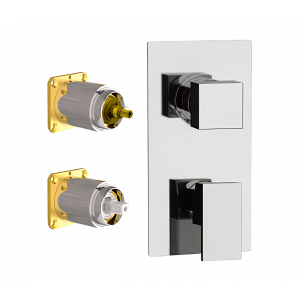 Concealed module Q Design | upper part lever three - way | brushed nickel gloss