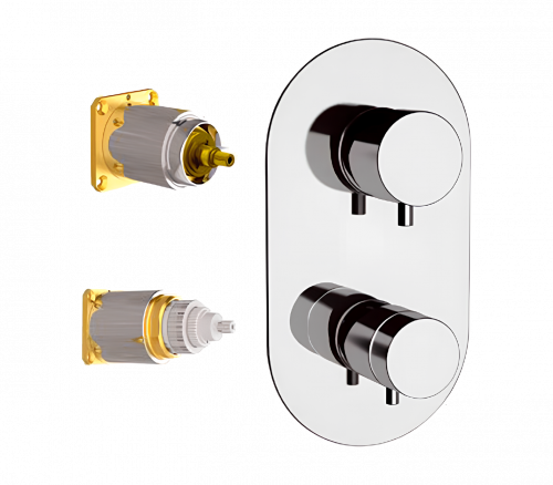 Concealed module X STYLE upper part lever three - way thermostatic | chrome gloss