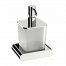 Soap dispenser with a cup of Lounge collection - frosted glass | chrome gloss