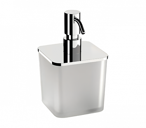 Glass soap dispenser container with flat bottom Loungue | gold gloss