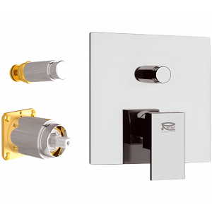 Concealed module Q-DESIGN | two - way lever upper part | square | brushed nickel gloss