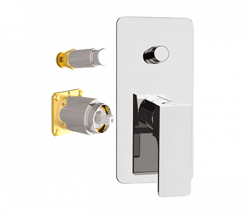 AU | Concealed module Absolute | upper part two - way lever pressure | brushed nickel gloss