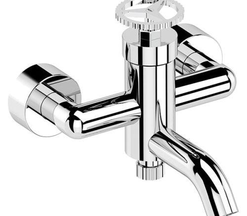 Shower and bath lever faucet Chrono | white mattte