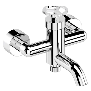 Shower and bath lever faucet Chrono | chrome black ground