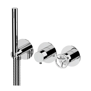 Bath/shower mixer Chrono | O | 2-way | Lever | chrome black ground