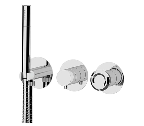 Bath/shower mixer Element | O | three-way lever mixer | Lever | chrome black ground