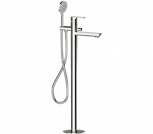 Bath faucet ENERGY lever mixer, free-standing | brushed nickel gloss