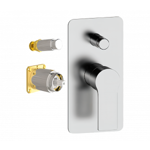 Concealed module ENERGY two - way lever upper part | brushed nickel gloss