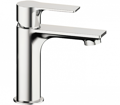 ENERGY basin mixer without handle hole | stand lever | low | stainless steel color