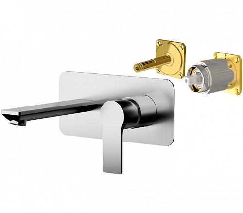 Washbasin faucet ENERGY | 230 mm | upper part lever single element | brushed nickel gloss