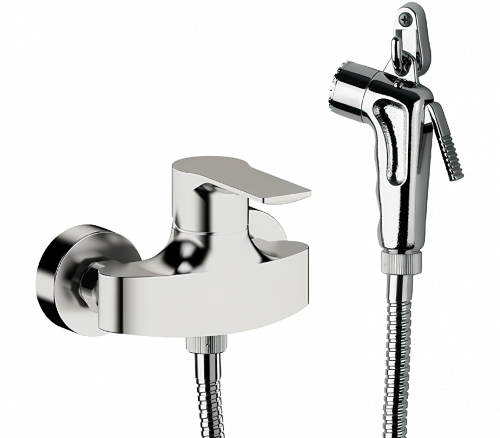 ENERGY shower mixer with bidet shower wall lever | 100 mm | chrome gloss