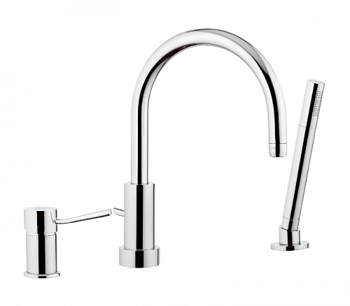 Shower and bath faucet MINIMAL, triple element lever mixer | black mattte