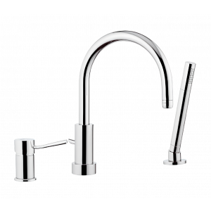 Shower and bath faucet MINIMAL, triple element lever mixer | black mattte