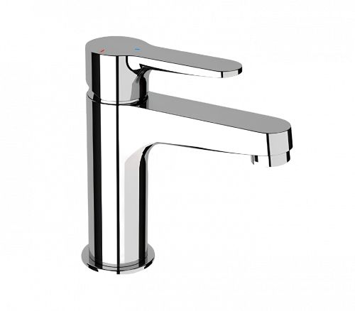 WINNER ECO basin mixer without handle hole | stand lever | low | brushed nickel gloss